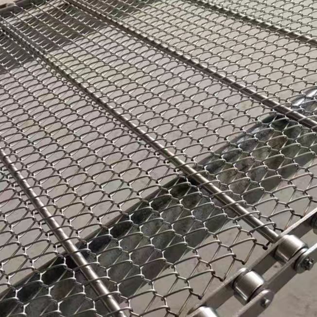 Stainless Steel Woven Knitted Wire Mesh Conveyor Belt Spiral Design High Temperature Corrosion Resistance Welding/Cutting