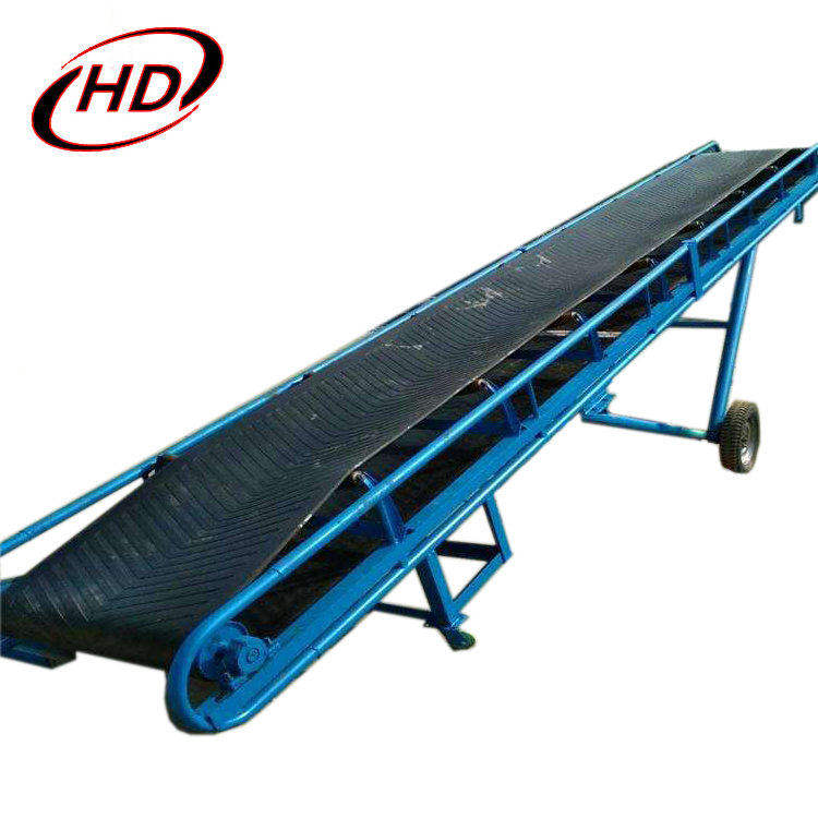 Adjustable Height Electric 50kg Flour Grain Cement Bags Mobile Belt Conveyor for Loading and Unloading