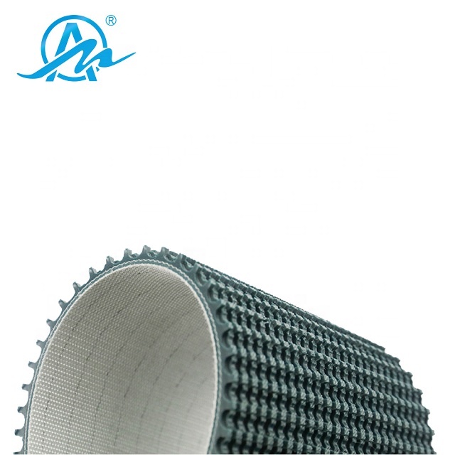 AIMAI Customized Hard Wearing Dark Green Rough Top Pvc Ribbed Conveyor Belt