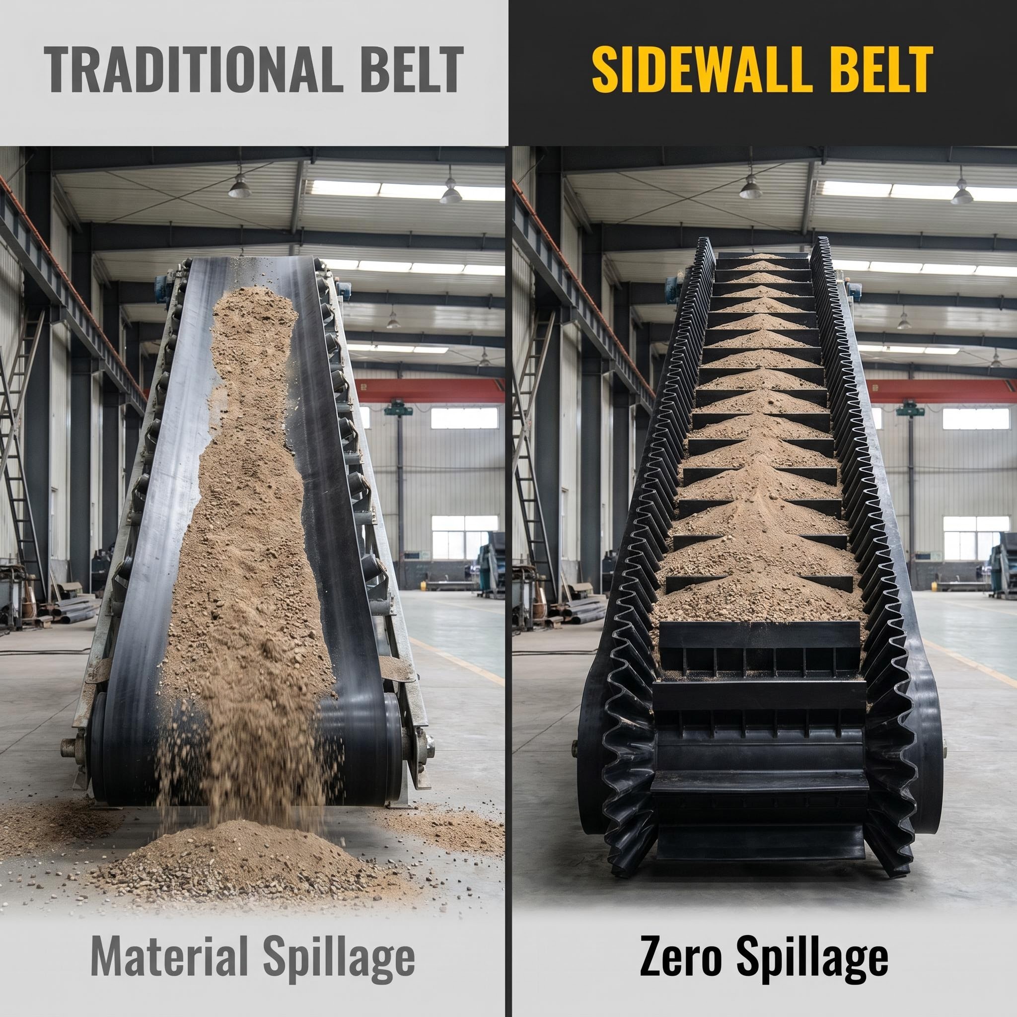 Custom Corrugated Sidewall Cleated High Angle Corrugated Sidewall Rubber Conveyor Belt With Cleats for Mining Bulk Material