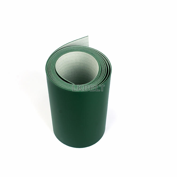PVC Dark Green Matte Flat Industrial Conveyor Belt Wear Resistant High Transmission Efficiency