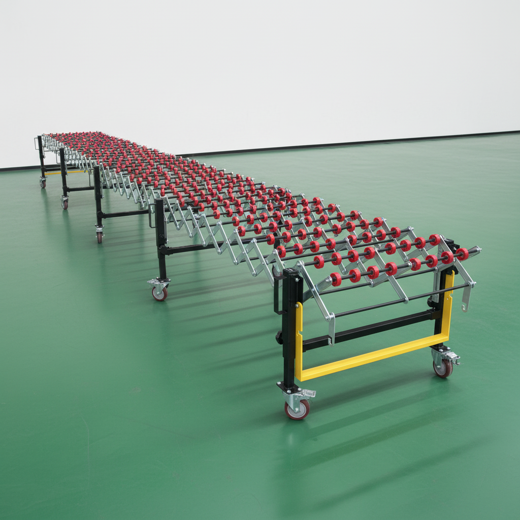 Fruit Box Unloading Retractable Heavy-Duty Gravity Expandable Skate Wheel Conveyor For Truck