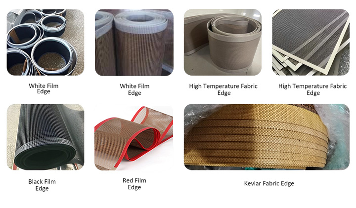 Double Weft High Temperature Resistant Ptfe 4X4Mm Mesh Conveyor Belt for Industrial Drying Equipment