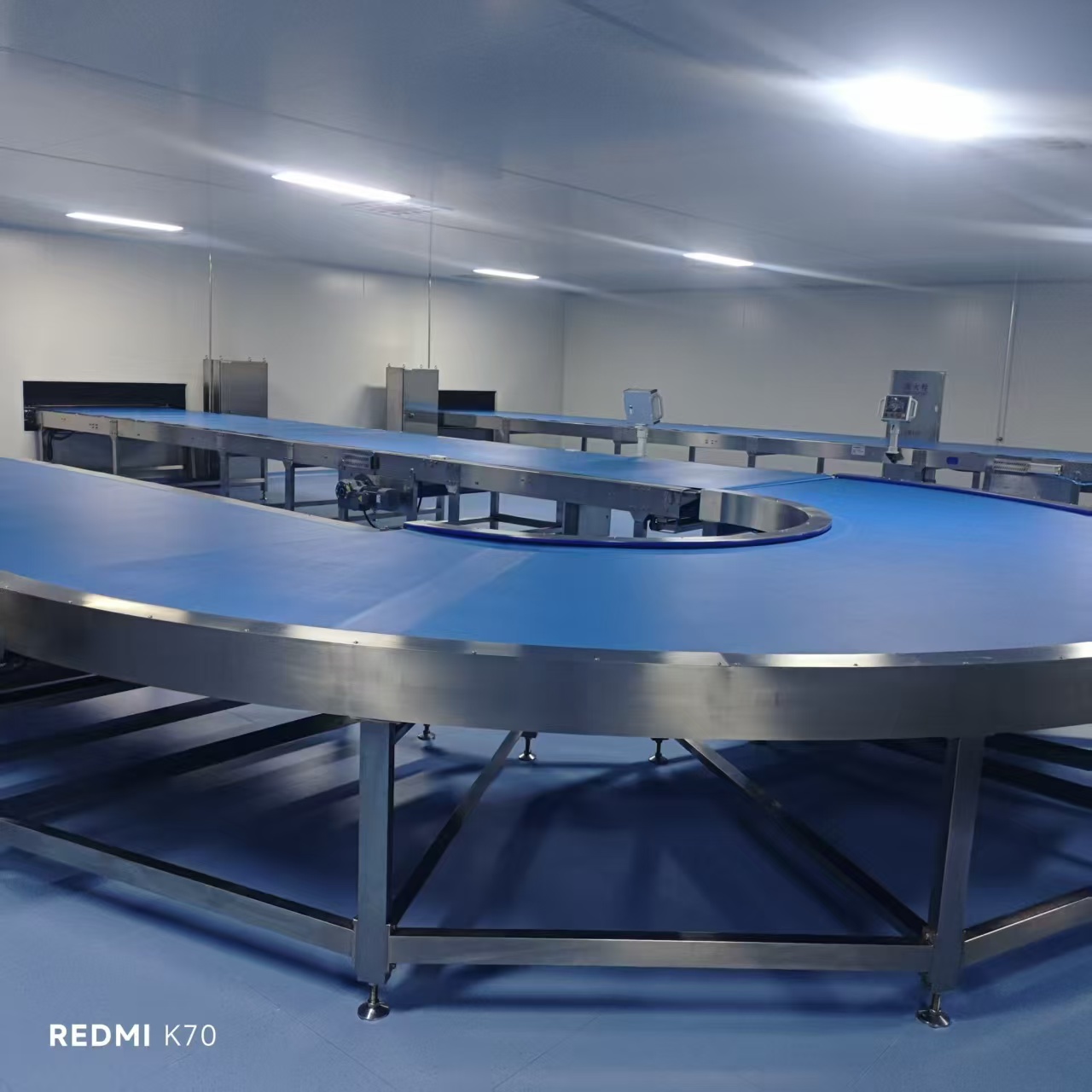 AMIAO 1.5mm Food Grade Blue PU Conveyor Belt | Heavy-Duty Oil-Resistant Anti-Bacterial | Custom Size