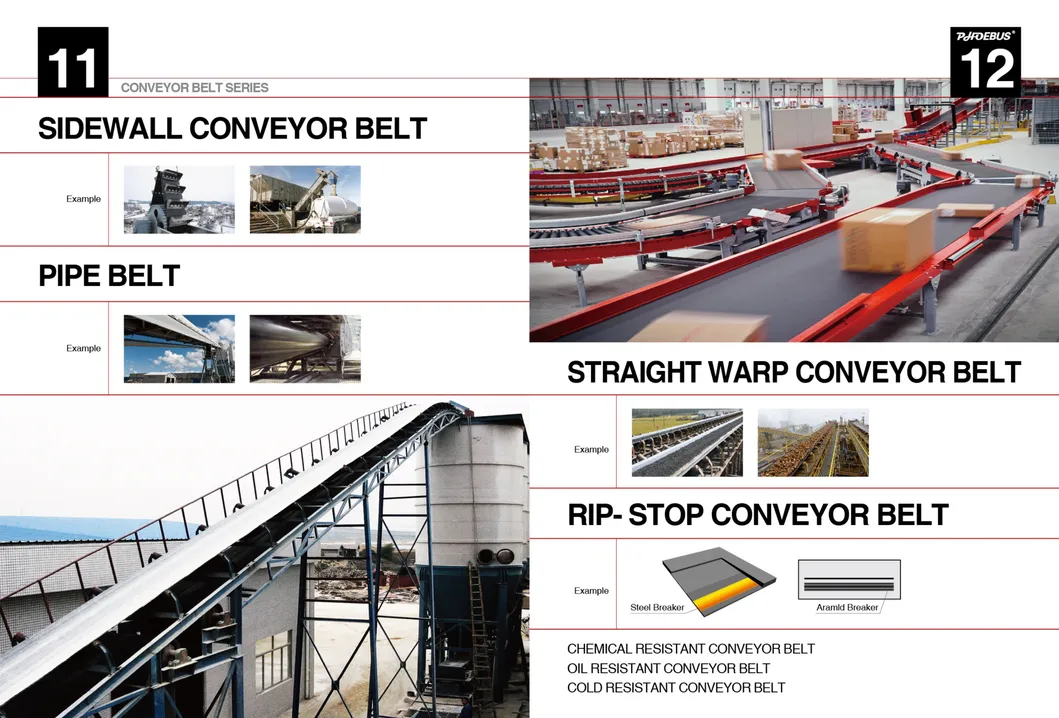 Ep Polyester Steel Cord Heat Fire Flame Cold Oil Acid Alkali Impact Wear Resistant Rip-Stop Chevron Straight Warp Sidewall Pipe Rubber Conveyor Belt
