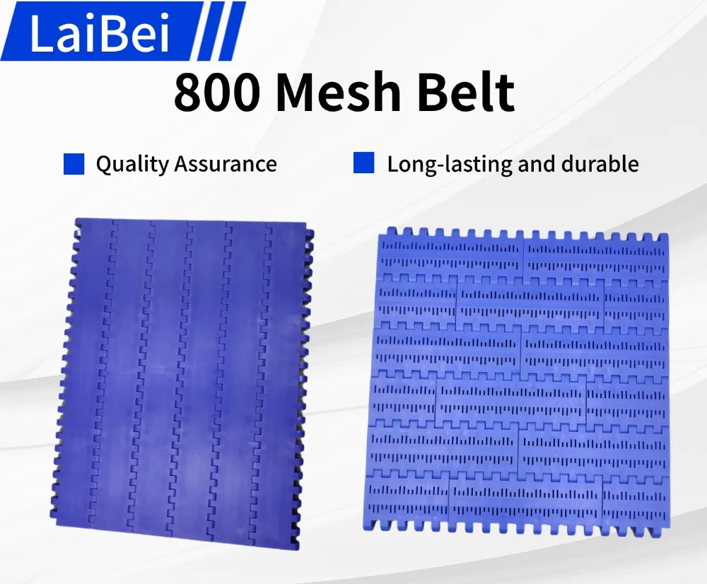 800 Series Mesh Belt Easy to Clean Mbp Mesh Link Pitch 50.8mm Modular Plastic Conveyor Belt