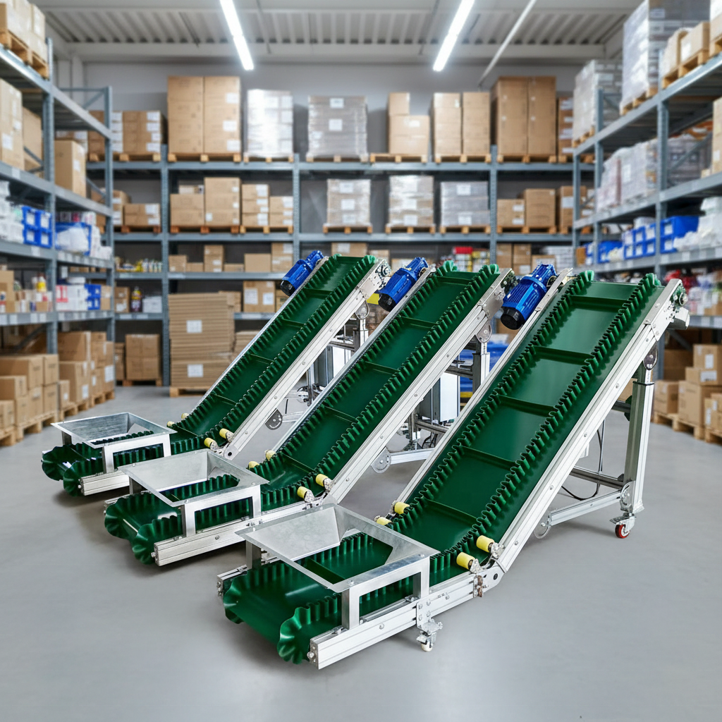 Pvc Conveyor Belt Green Portable Mini PVC Cargo Conveyors for Warehouse and Retail Industries Industrial Use Belt Transporting