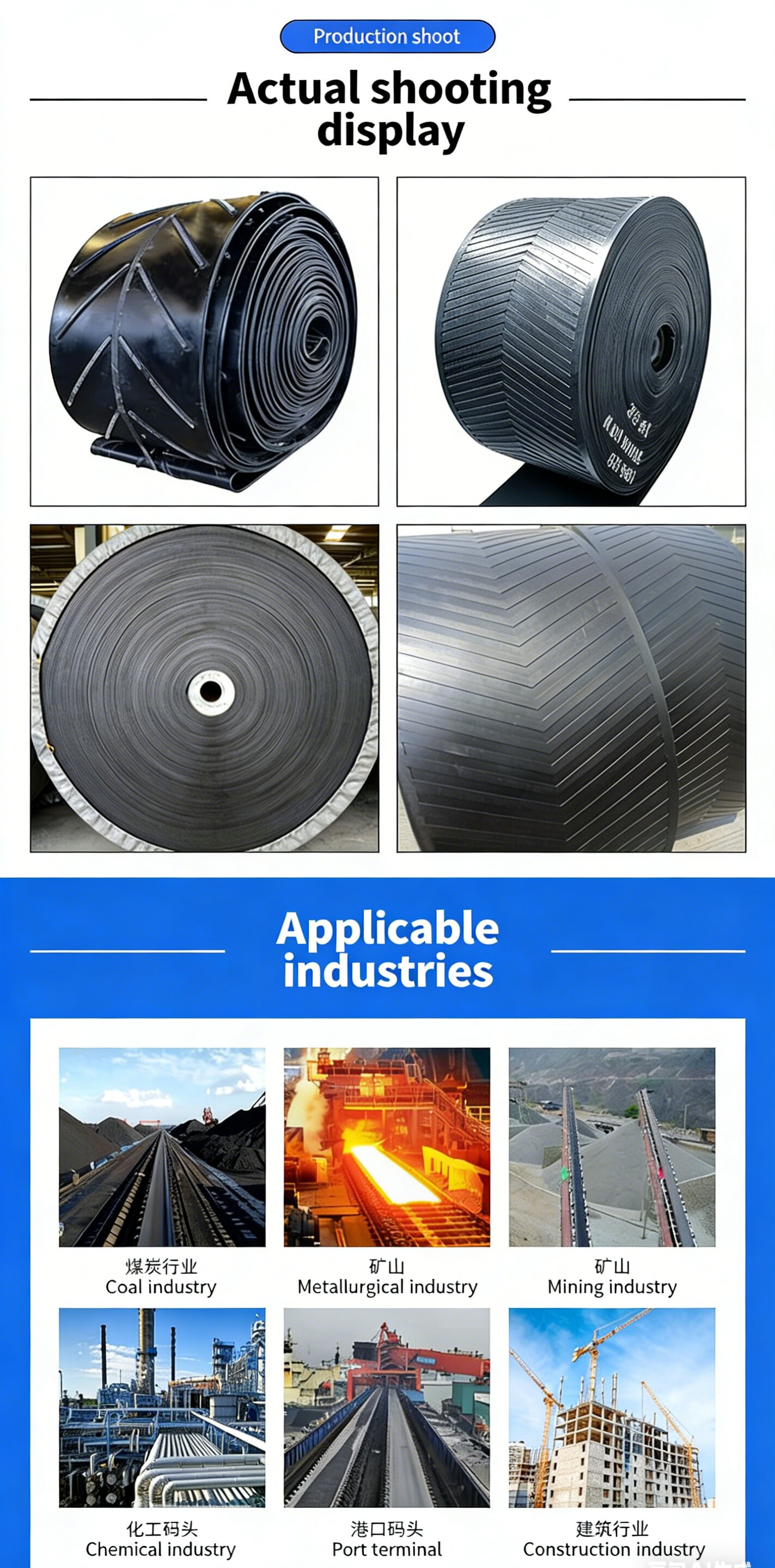High Temperature Heat Resistant Fire Retardant Oil Resistant Cold Resistant Wear-Resistant Mine Conveyor Belt Thinkroll OEM