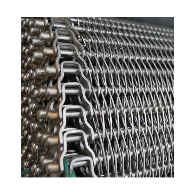 Food Grade Chain Link SS Spiral Wire Mesh Conveyor Belt for Oven Drying Freezer Sweet Potato Washing