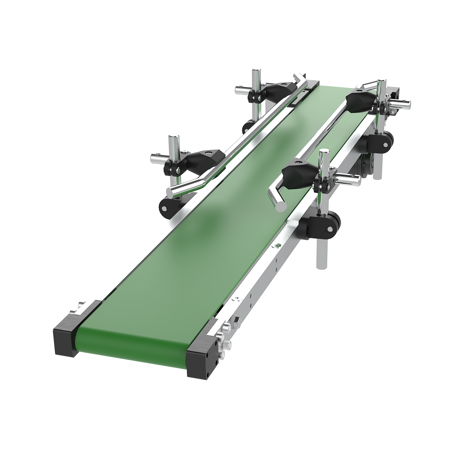 Industrial Small Belt Conveyor PVC Flat Belt Conveyor with Adjustable Guide Rail for Packaging Assembly Line