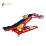 Hot Sale Custom PVC Powered Roller Conveyor For Truck Container Warehouse Adjustable Climbing Conveyor For Loading Unloading