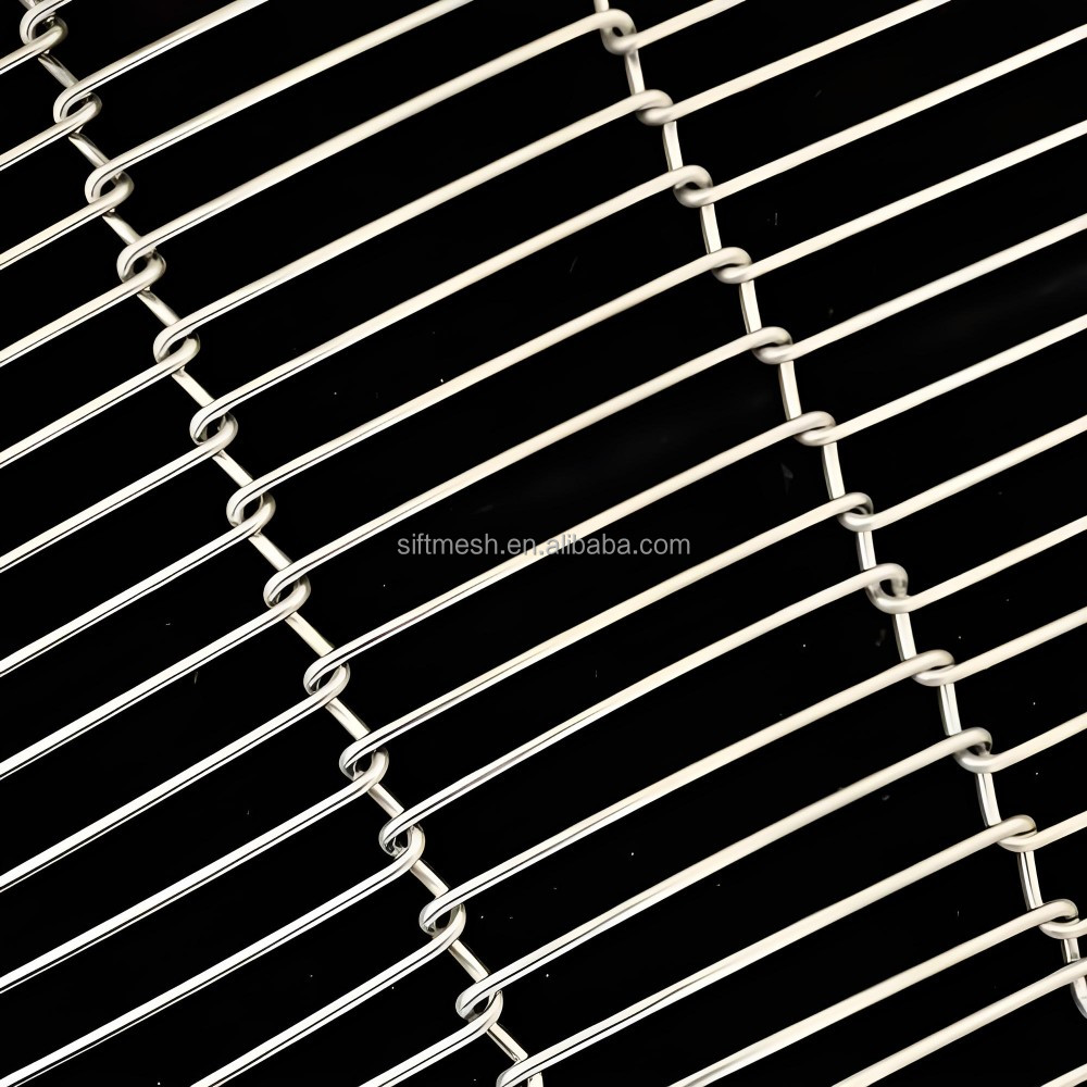 Custom Chain Driven Stainless Steel Wire Mesh Conveyor Belt High Temperature Metal Band Width 300 500 800mm