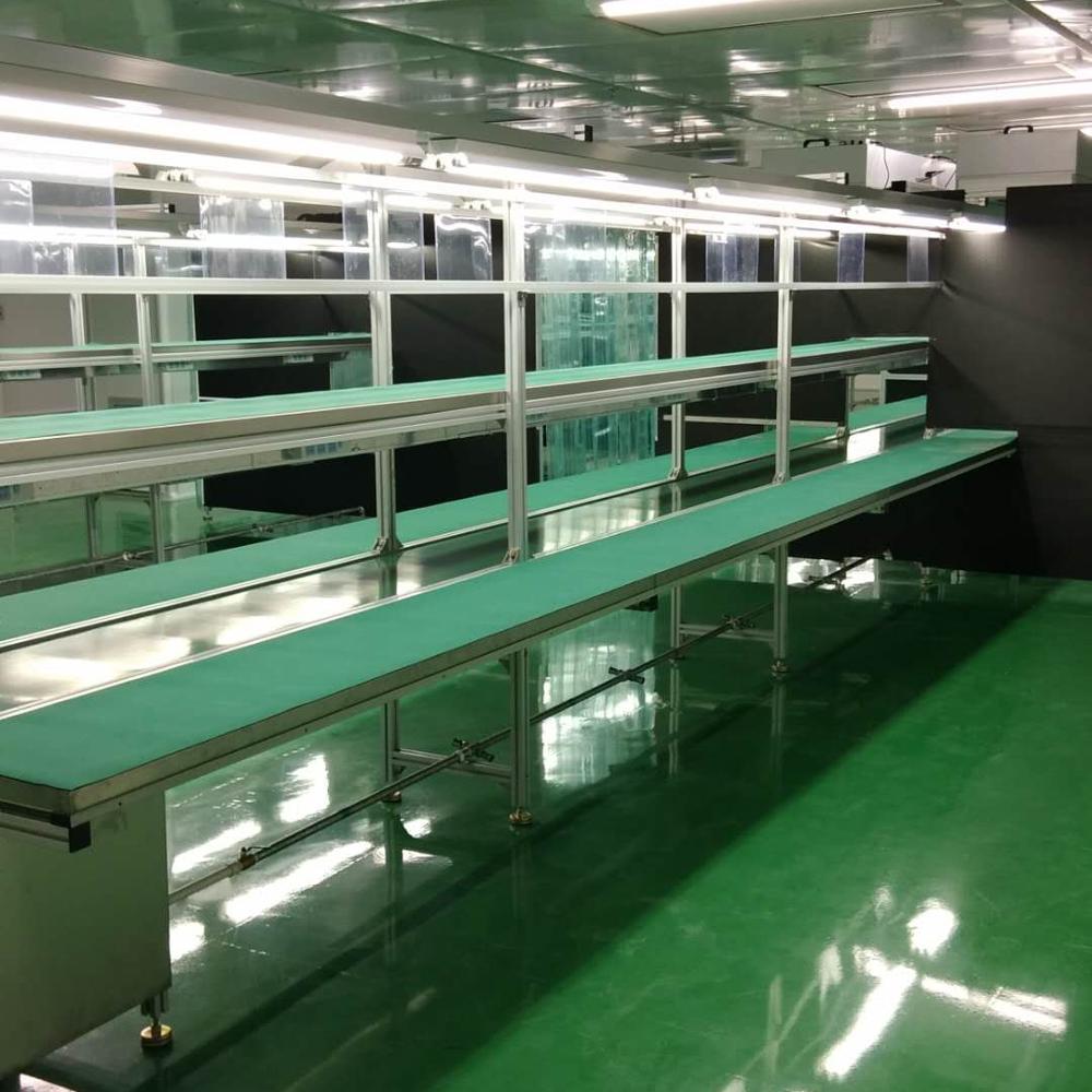 Automatic Airport Baggage Assembly Line Manual Conveyor Belt With Work Table