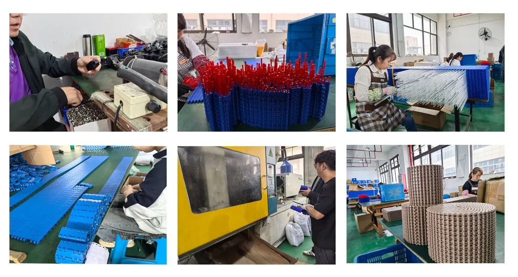 Durable Plastic Conveyor Chain for Food Beverage Carton Packaging Flush Grid Flat Top Spiral Perforated, Flexible High-Performance Conveyor Modular Belt