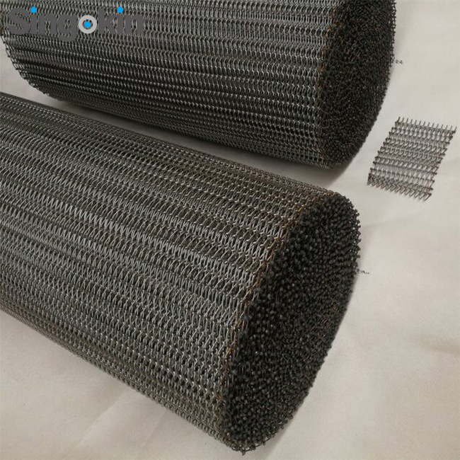 High Temperature Resistant SS304 316 Stainless Steel Chain Link Wire Mesh Conveyor Belt for Oven Transport