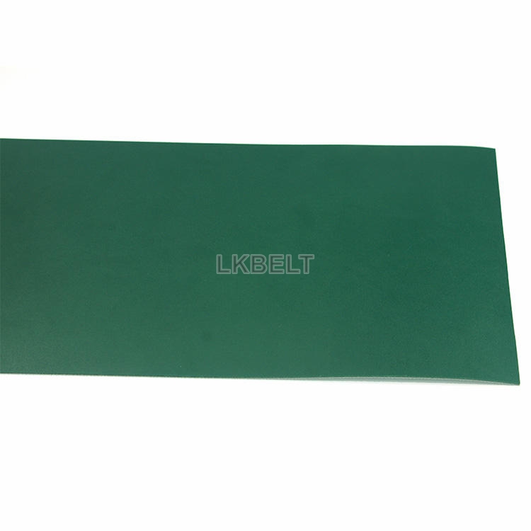 PVC Dark Green Matte Flat Industrial Conveyor Belt Wear Resistant High Transmission Efficiency