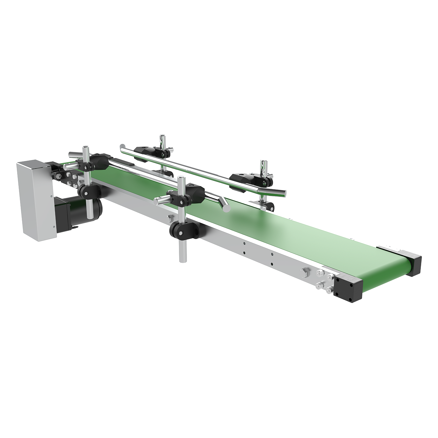 Industrial Small Belt Conveyor PVC Flat Belt Conveyor with Adjustable Guide Rail for Packaging Assembly Line