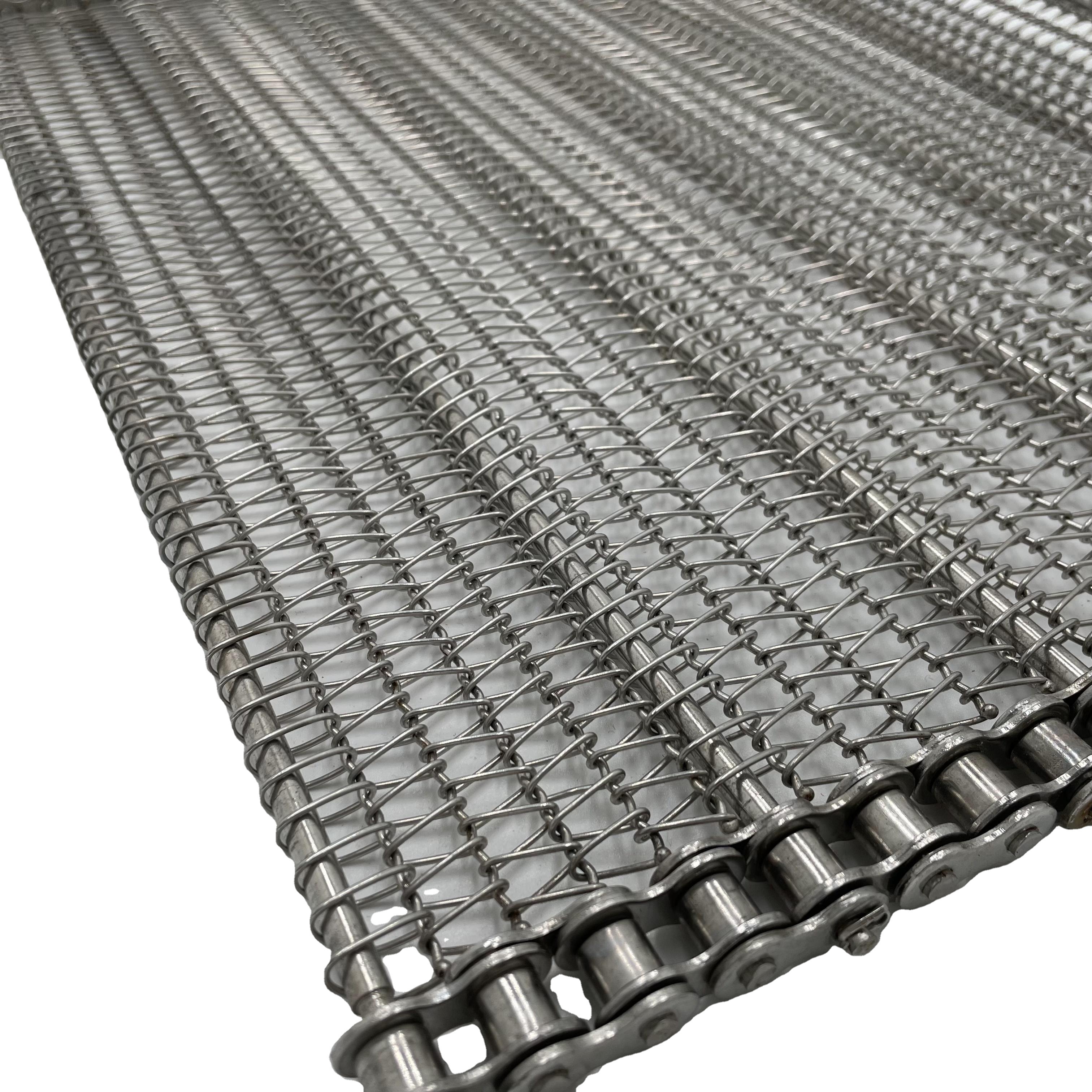 Factory Direct Sale SS 304 316 Stainless Steel Food Industrial Spiral Wire Mesh Conveyor Belt