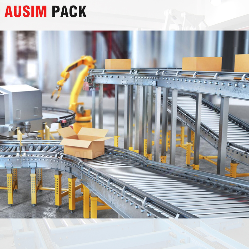 New Style Motorise Pallet Conveyor Automatic Pulse Roller Transport For Pallets Steel Conveyor Belt With Rubber Material