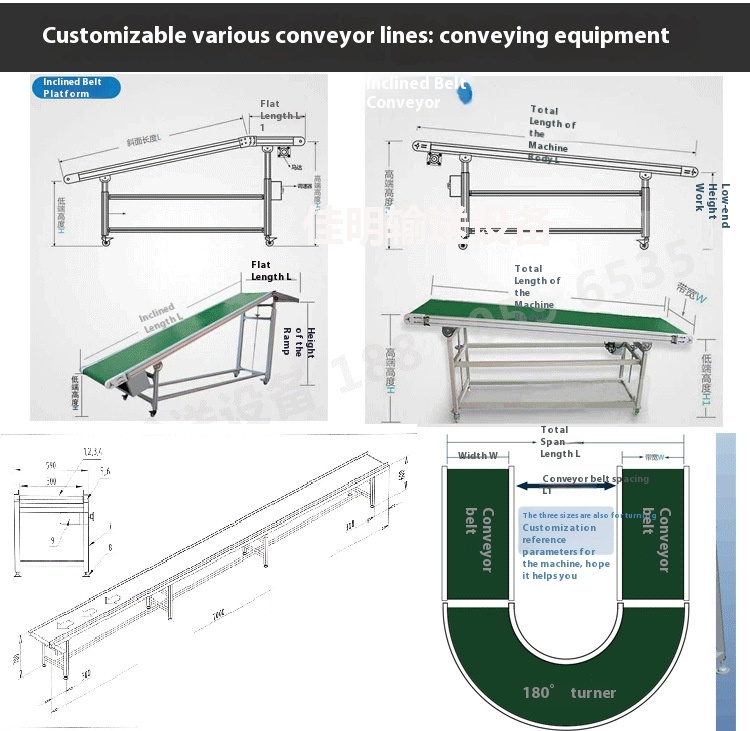 Incline Height Lifter Hopper PVC Conveyor Belt