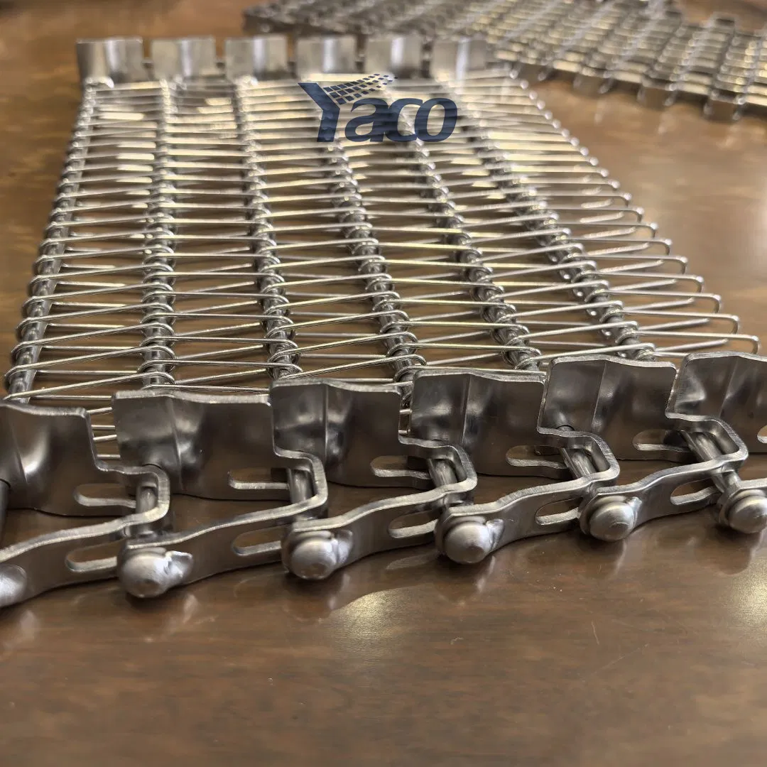 304 Stainless Steel Mesh Belt Chain Type Metal Chain Rod Driven Conveyor Belt with U Chain Sidewall
