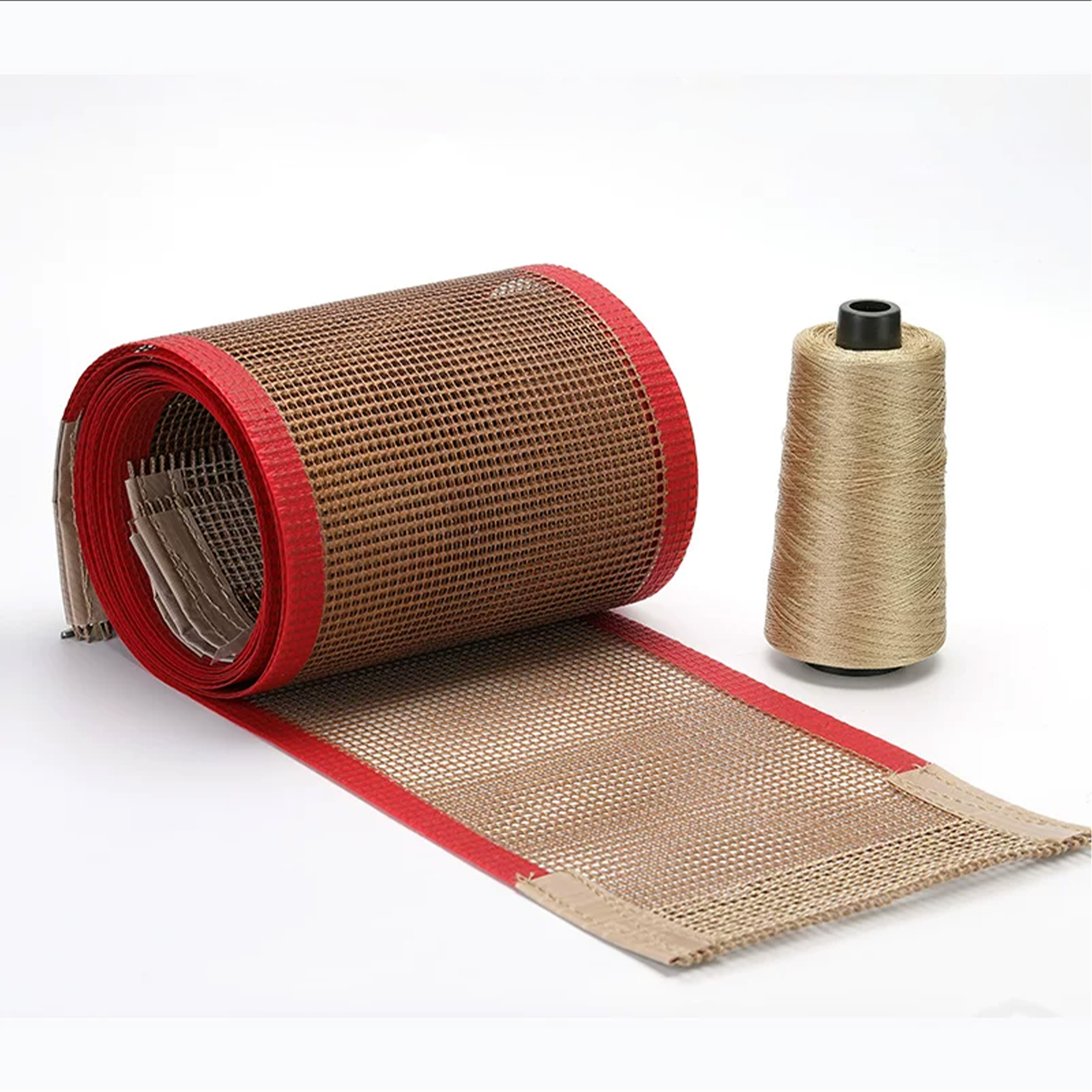 Double Weft High Temperature Resistant Ptfe 4X4Mm Mesh Conveyor Belt for Industrial Drying Equipment
