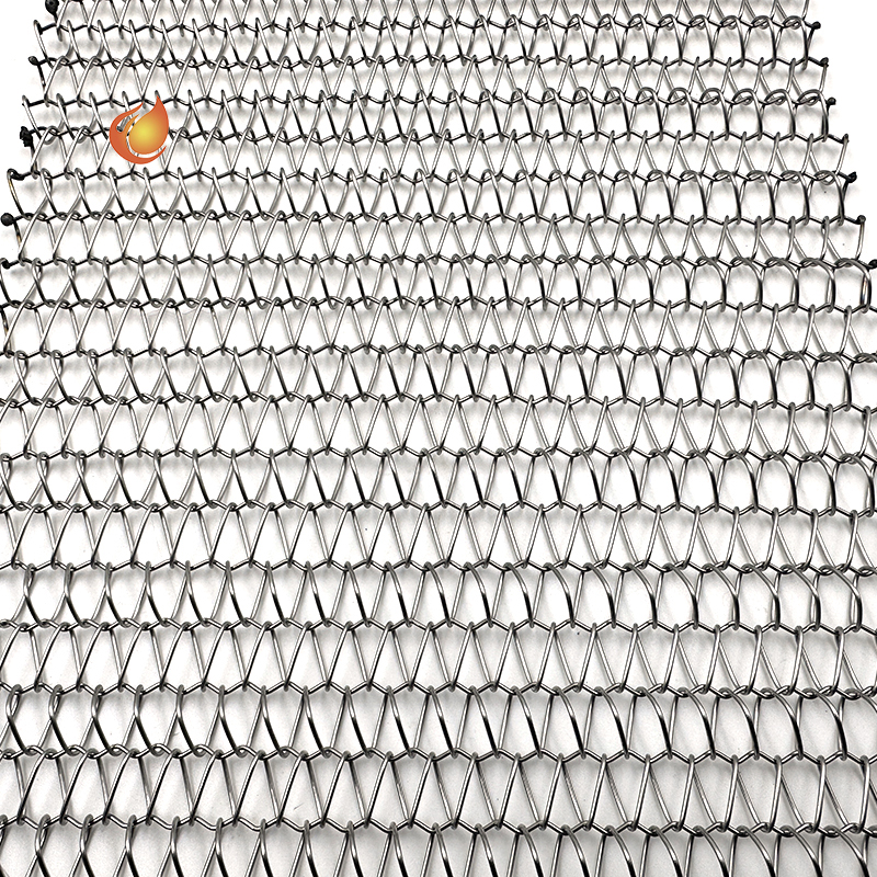 Hot-dip Galvanizing Conveyor Belts Positive Drive Band Metal Spiral Woven Stainless Steel Wire Mesh Belt