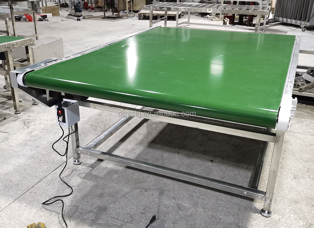 Pvc Conveyor Belt Green Portable Mini PVC Cargo Conveyors for Warehouse and Retail Industries Industrial Use Belt Transporting