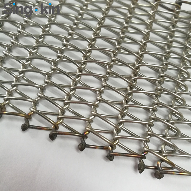 High Temperature Resistant SS304 316 Stainless Steel Chain Link Wire Mesh Conveyor Belt for Oven Transport
