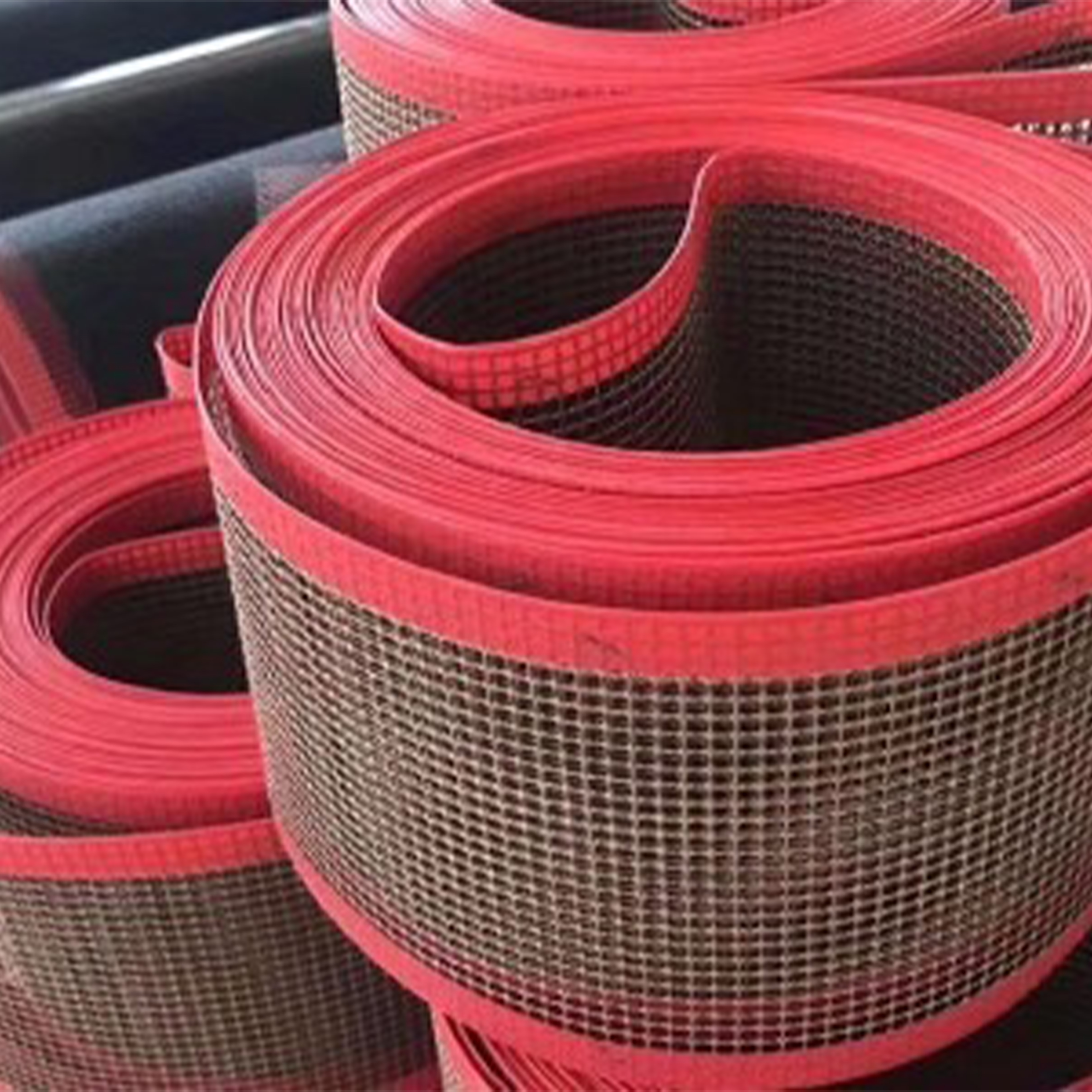 Double Weft High Temperature Resistant Ptfe 4X4Mm Mesh Conveyor Belt for Industrial Drying Equipment