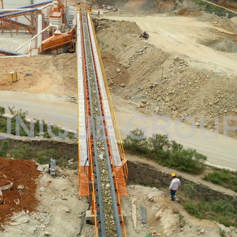 Large Inclined Belt Conveyor in Energy &amp; Mining Plant