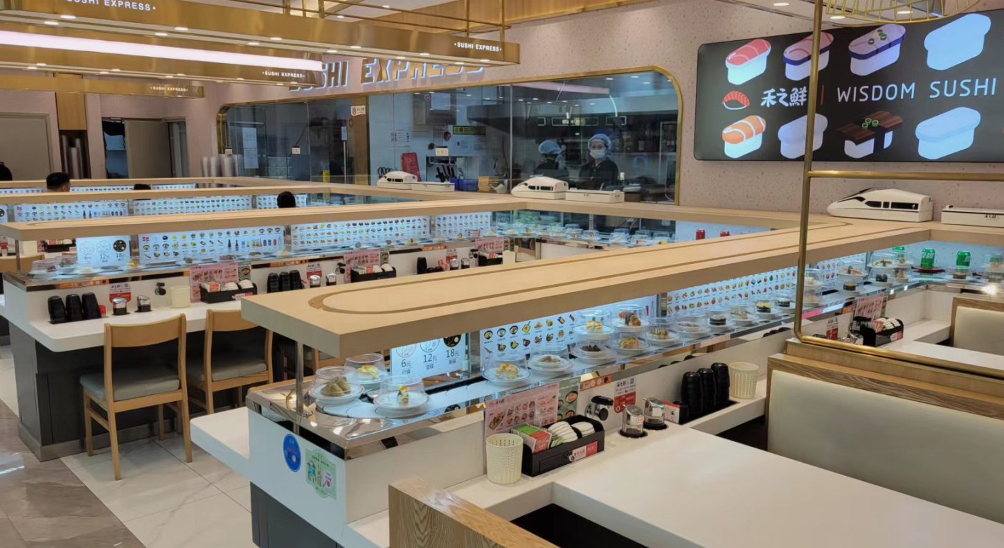 Customized Size Rotary Hotpot BBQ Buffet Sushi Conveyor Belt System