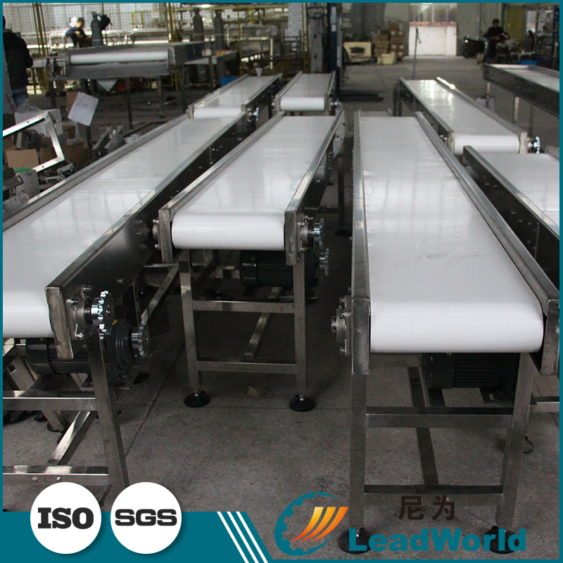 LeadWorld Custom Food Industry Vertical Vegetable Fruit Incline Flat PVC White Conveyor Belt System