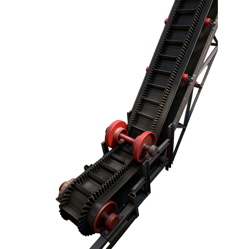 Cleated High Inclination Belt Conveyor - Anti-Slip for Bulk &amp; Powdery Materials