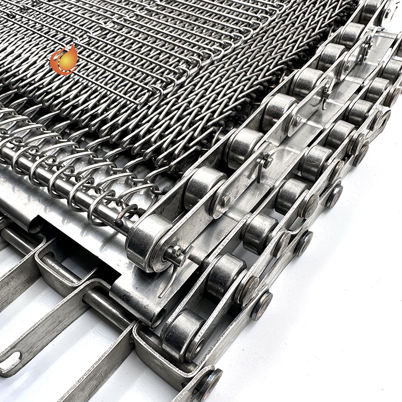 Hot-dip Galvanizing Conveyor Belts Positive Drive Band Metal Spiral Woven Stainless Steel Wire Mesh Belt