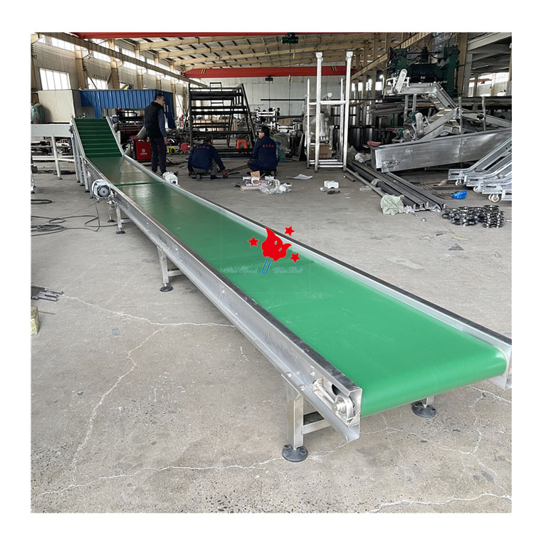 Factory Customized Green PVC Belt Conveyor System Design Food-grade Belt Conveyor