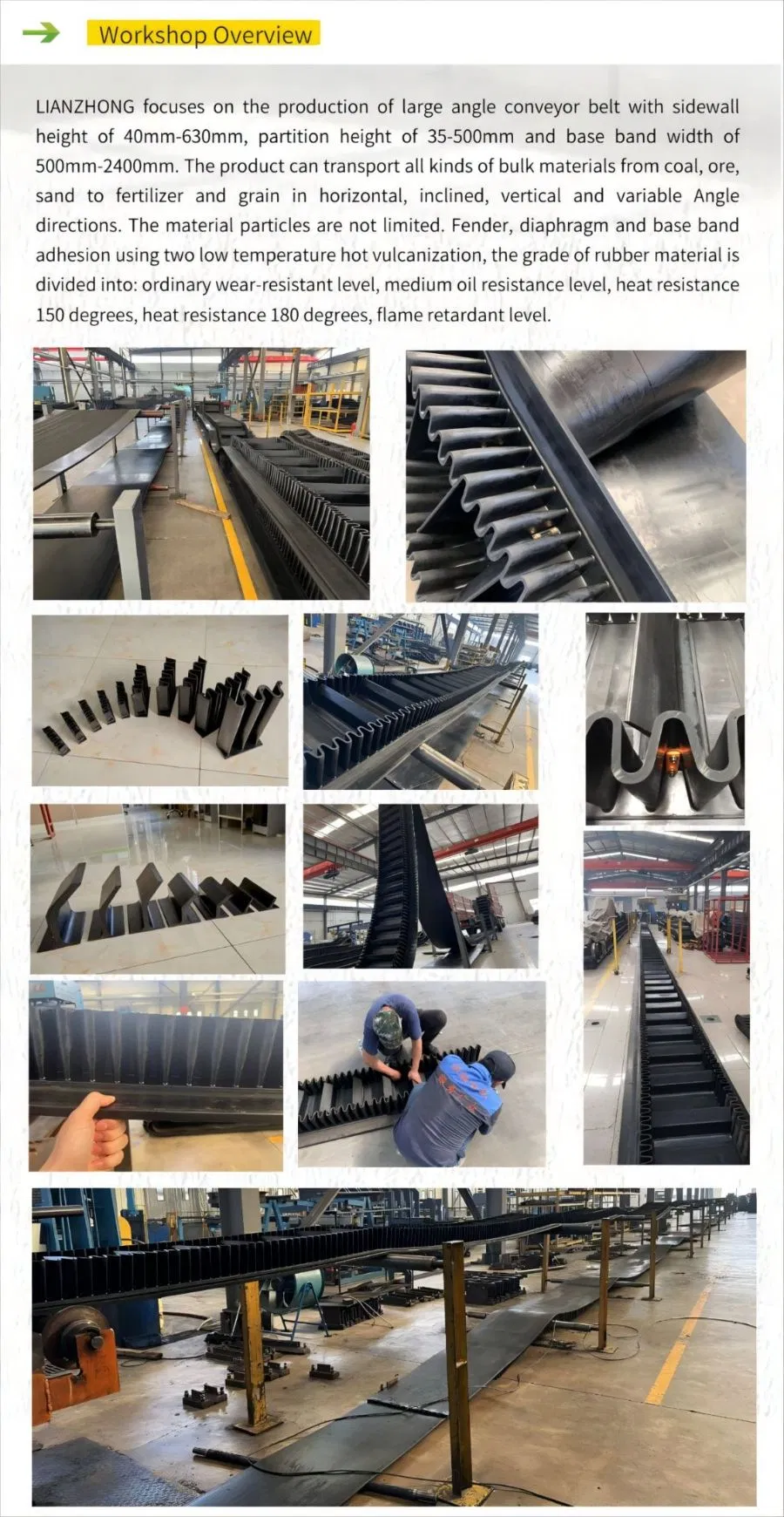 Conveyor Belt Dimensional Drawing and Profile