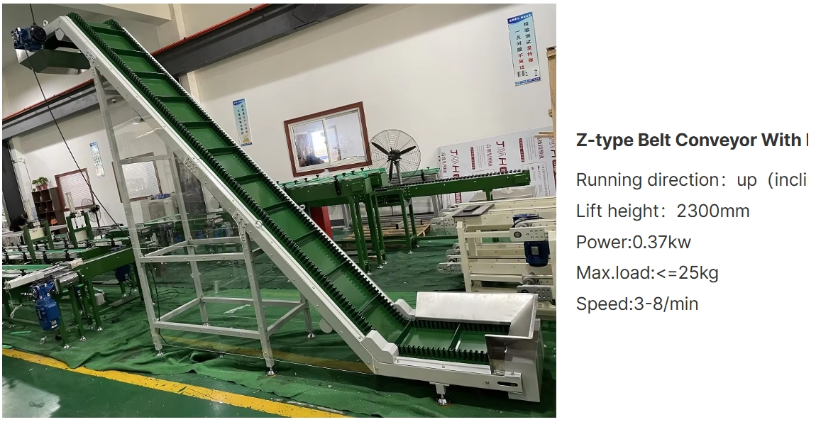 High Quality PVC/PU Belt Conveyor Inclined with Cleats and Side Baffle for Food &amp; Industry Use