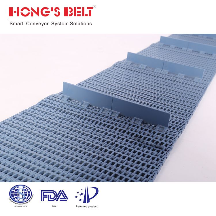 HONGSBELT Pop-up Cleated Modular Conveyor Belt for Inclined Conveyor