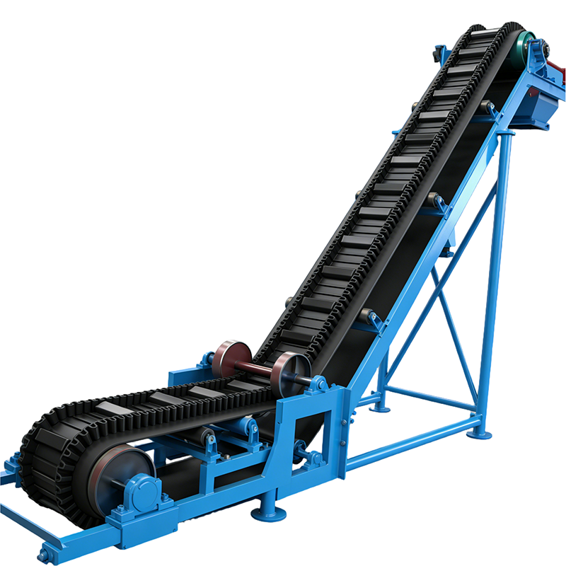 Cleated High Inclination Belt Conveyor - Anti-Slip for Bulk &amp; Powdery Materials