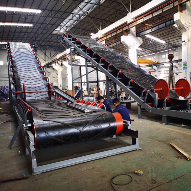 Incline/Decline Cleated Belt Conveyor for Steep Angle Vertical Material Lifting