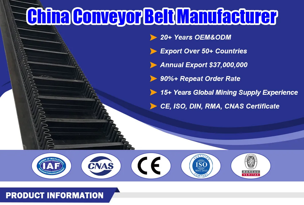 Corrugated Sidewall Conveyor Belt Manufacturer