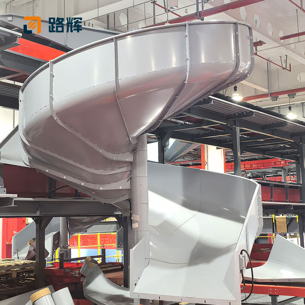 LUHUI Carbon Steel Modularization Spiral Chute Match Sorter Corrosion Resistance Gravity Spiral Conveyor for Airport