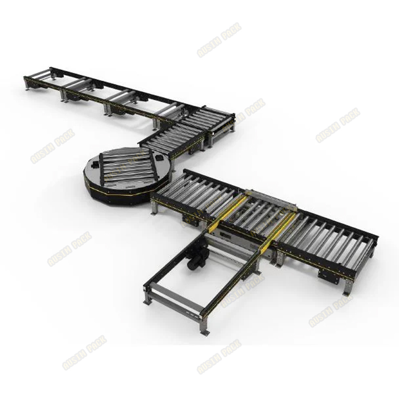 New Style Motorise Pallet Conveyor Automatic Pulse Roller Transport For Pallets Steel Conveyor Belt With Rubber Material