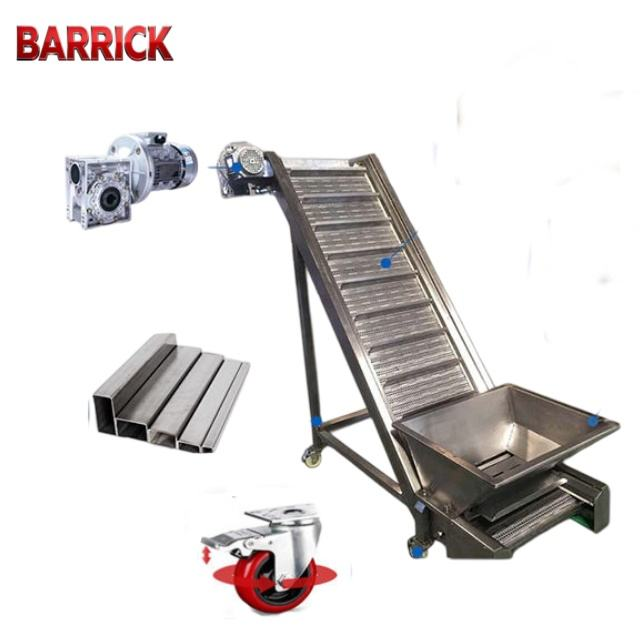 Stainless Steel Bucket Elevator Conveyor With Interchangeable Modular Belt Units Customizable For Food Industry Transportation