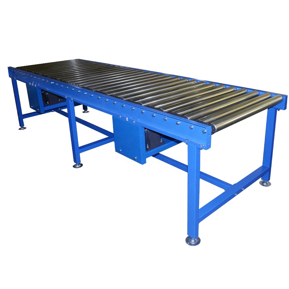 Roller Conveyor Chain Driven Material Conveying Equipment Motorized Powered Durable For Heavy Duty Assembly Line