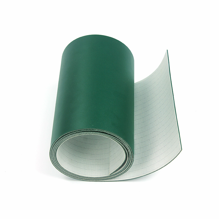 PVC Dark Green Matte Flat Industrial Conveyor Belt Wear Resistant High Transmission Efficiency