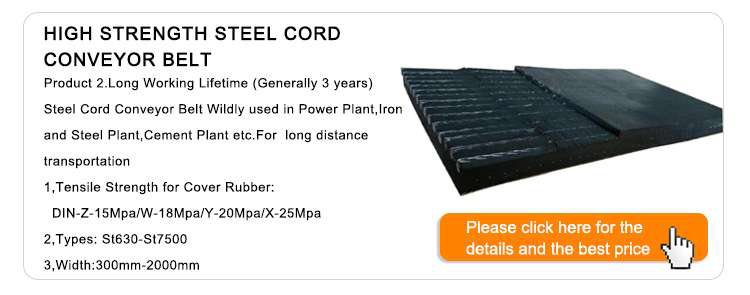 ST 1250 Steel Cord Conveyor Belt for Coal Mining China Top Quality
