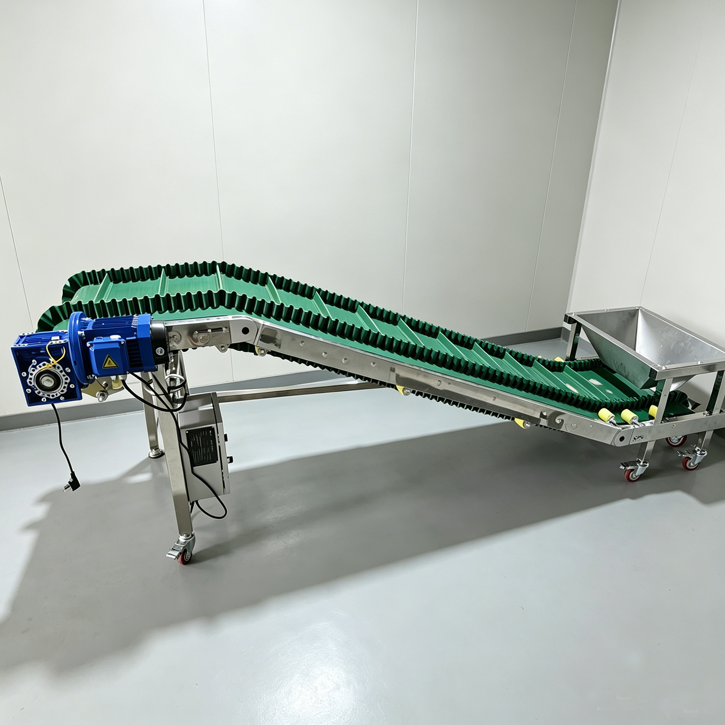 Z Type Inclined Conveyor Food Grade Convoyeur Cleat Sidewall Belt Stainless Steel Frame for Business Hotels Food Shops and More