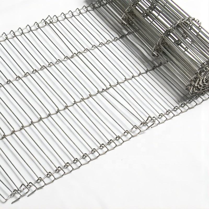 Food Grade Stainless Steel Ladder Wire Mesh Conveyor Belt Silvery White Screen Application Woven Plain Cutting Included